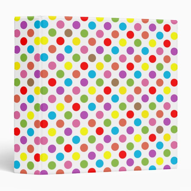 Rainbow colours polka dots pattern binder (Front/Spine)