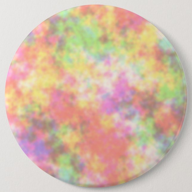 Rainbow Colours. Pretty, Colourful Clouds. 6 Inch Round Button (Front)