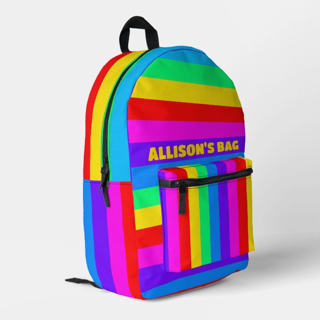 Rainbow Colours Printed Backpack (Back Corner Left)