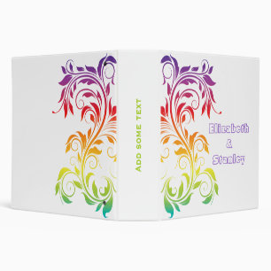 Rainbow colours scroll leaf wedding planner binder