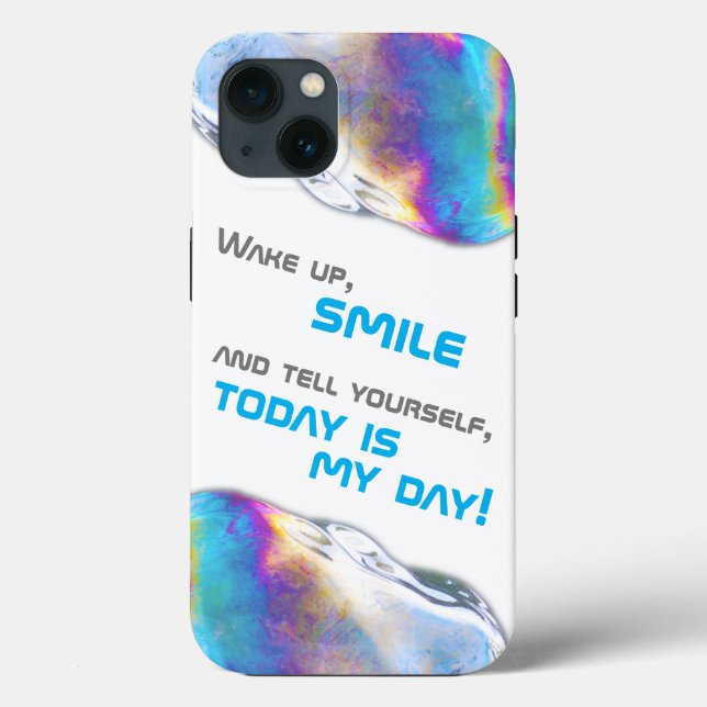 Rainbow colours shimmer bubbles motivational quote Case-Mate iPhone case (Back)