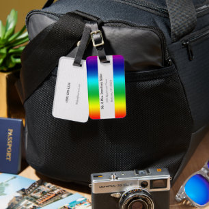Rainbow Colours Spectrum with Name and Address Luggage Tag