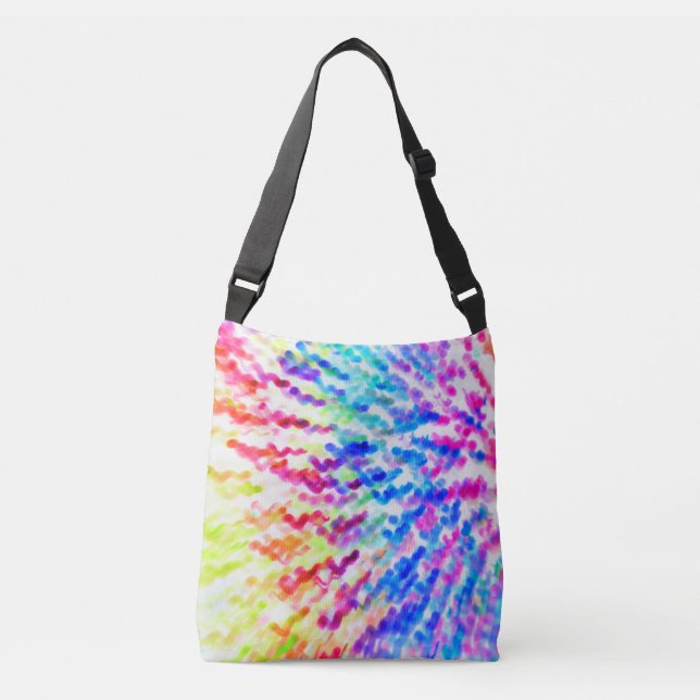 Rainbow Colours Splash water like Pattern Crossbody Bag (Front)