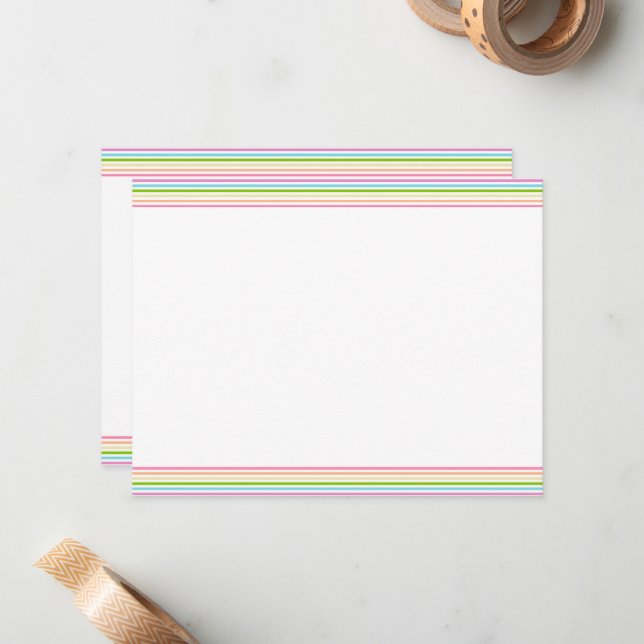 Rainbow Colours Stripe Blank Template Trendy (Front/Back In Situ)
