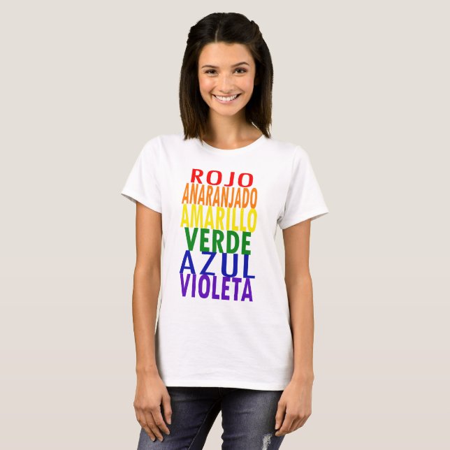 Rainbow Colours T-shirt (Spanish) (Front Full)