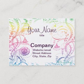Rainbow Colours Vintage French Toile Design Business Card