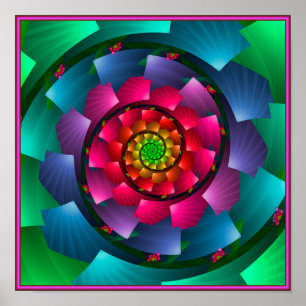 Rainbow Colours Vortex Poster