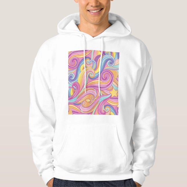 Rainbow Comet: Magical Dreamy Sky. Hoodie (Front)