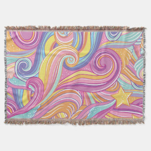 Rainbow Comet: Magical Dreamy Sky. Throw Blanket
