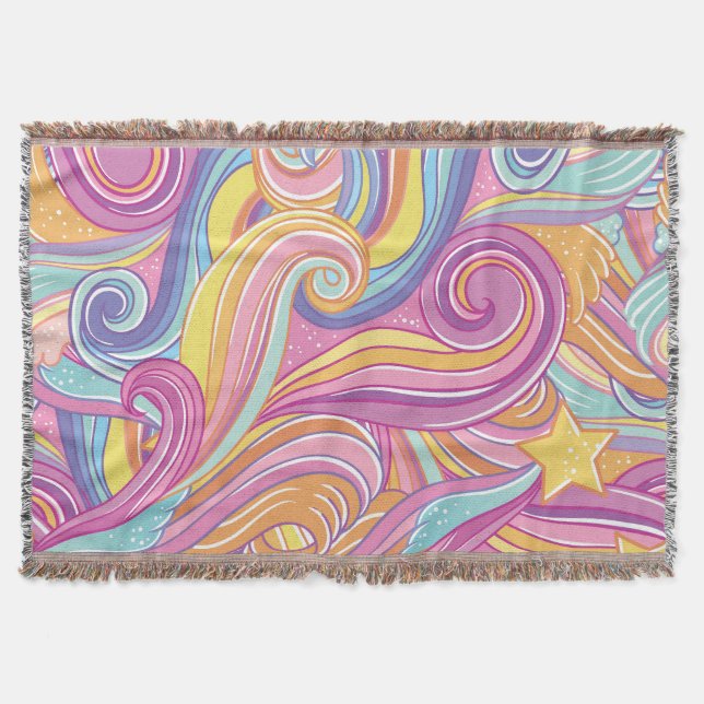 Rainbow Comet: Magical Dreamy Sky. Throw Blanket (Front)