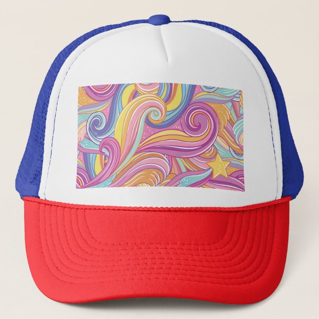 Rainbow Comet: Magical Dreamy Sky. Trucker Hat (Front)