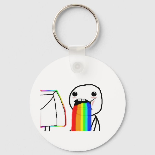 Rainbow Computer face Keychain (Front)