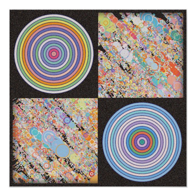 Rainbow concentric circle design poster (Front)