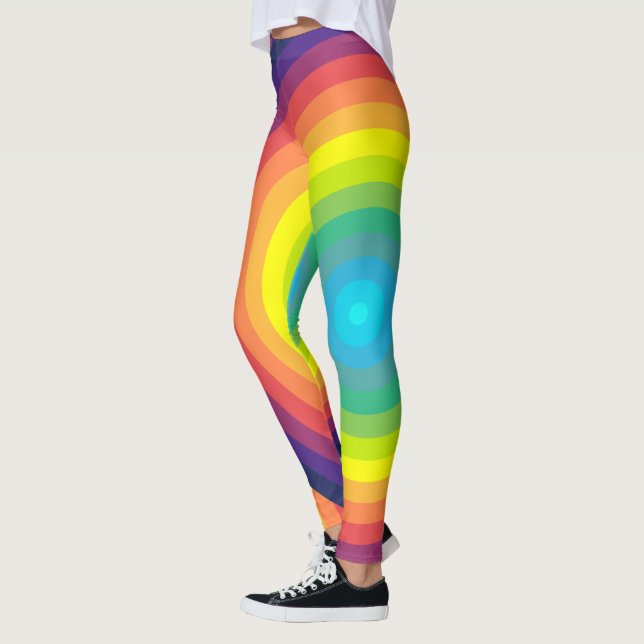Rainbow Concentric Circle  Leggings (Left)