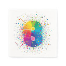 Rainbow Confetti 1st Birthday Napkins Colourful Ag