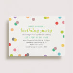 Rainbow Confetti Birthday Invite<br><div class="desc">Cute rainbow polka dot party invites</div>