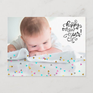 Rainbow Confetti Bonne Carte Postale du Nouvel An