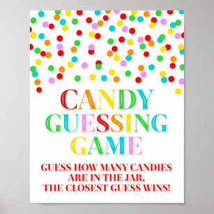 Candy Guessing Game Sign Posters, Prints & Poster Printing | Zazzle CA