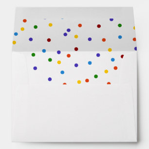 Rainbow Confetti Dots Envelope