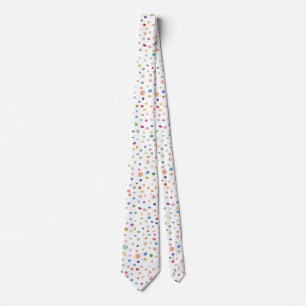Rainbow Confetti Dots Watercolor Pattern Tie