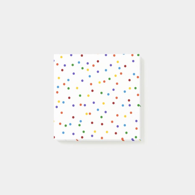 Rainbow Confetti Polka Dot Post-it Notes (Front)