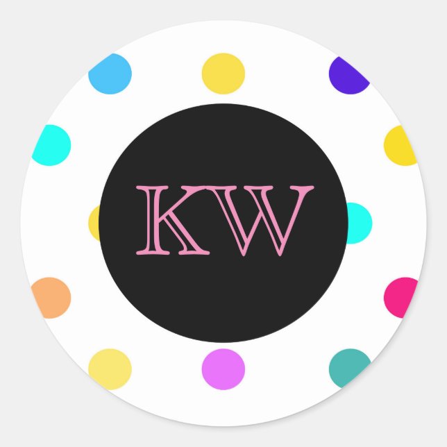 Rainbow confetti polka dots sticker (Front)
