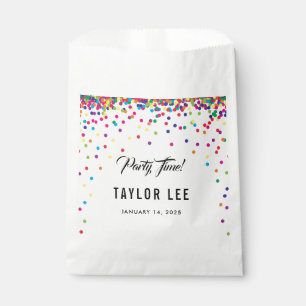 Rainbow confetti sprinkles birthday party decor favour bag