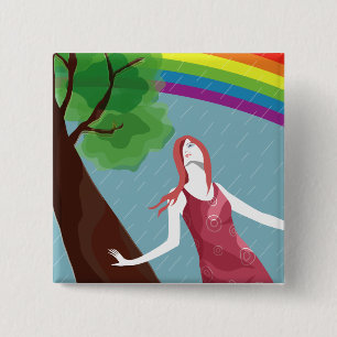 Rainbow Connection 2 Inch Square Button