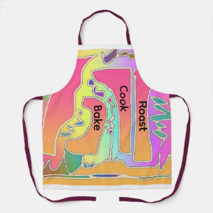 Rainbow Cook Baste Roast Kitchen Chef Apron