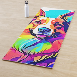 Rainbow Corgi: Pop Art Puppy Joy Yoga Mat