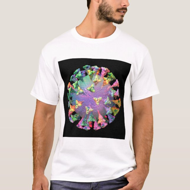 Rainbow Coronavirus COVID Virus Particle T-Shirt (Front)