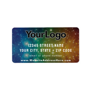 Rainbow Cosmic Galaxy Stars Artisan Company Logo Label