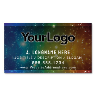 Rainbow Cosmic Galaxy Stars Artisan Company Logo Magnetic Business Card