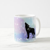 *~* Rainbow Cosmic Moon Howling Wolf Crystals