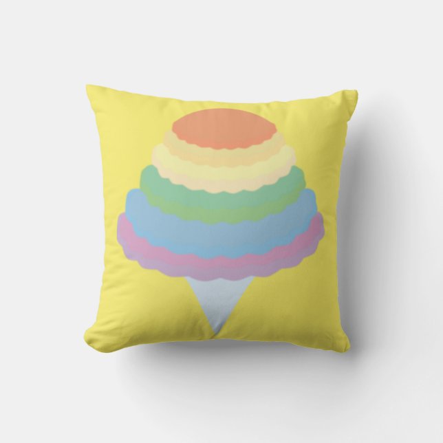 Rainbow Cotton Candy  Throw Pillow (Front)