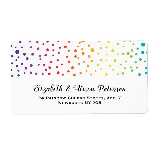 Rainbow couleurs confetti gay lesbienne mariage (Devant)
