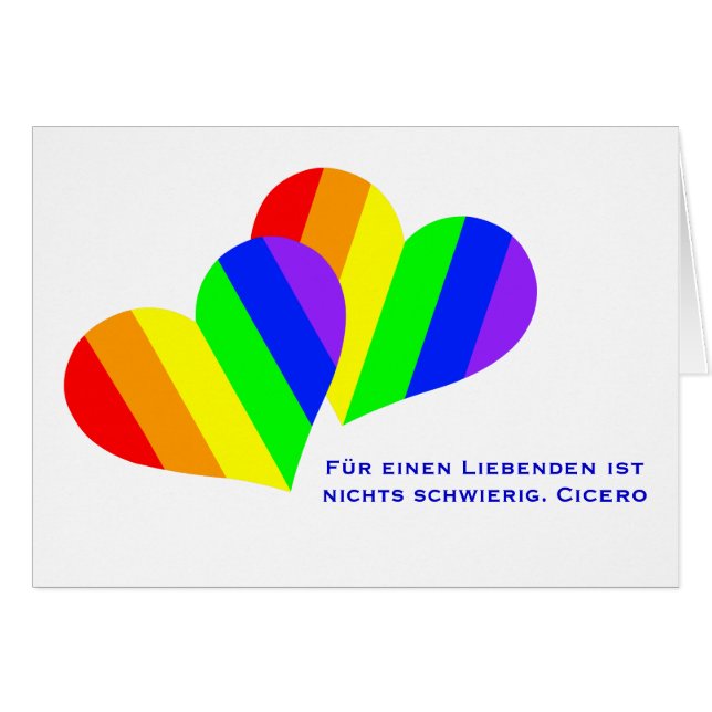 Rainbow Couple Hearts (Front Horizontal)