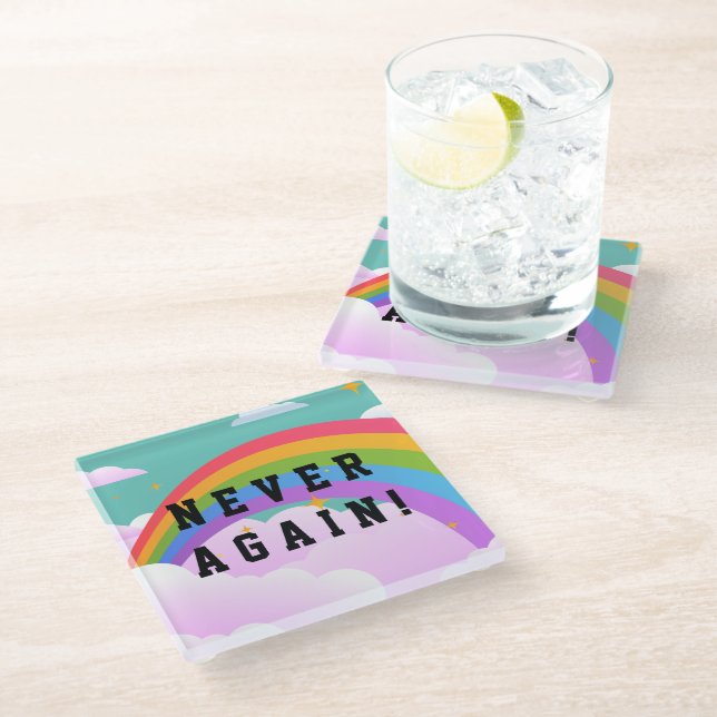 Rainbow Covenant Glass Coaster (Angled)
