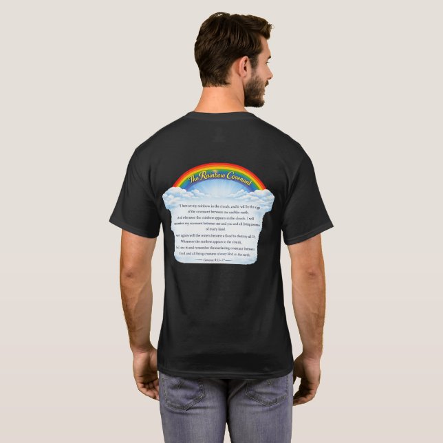 Rainbow Covenant Over Clouds T-Shirt (Back Full)