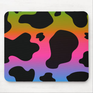 Rainbow Cow Print Mouse Pad