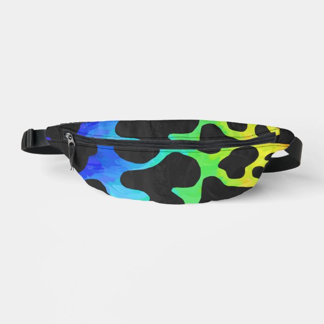 Rainbow Cow Spotted Pattern Fanny Pack (Front)