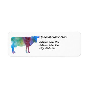 Rainbow Cow With Customizable Text