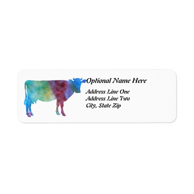 Rainbow Cow With Customizable Text (Front)