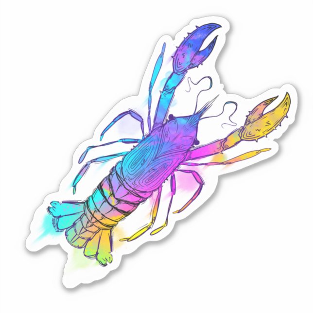 Rainbow Crawfish Sticker (Front)