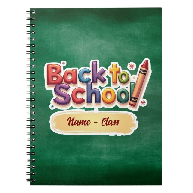 Rainbow Crayon Back to School Design Notebook (Front)