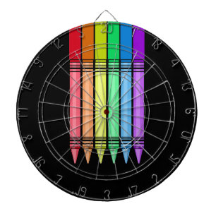 Rainbow Crayon Dartboard