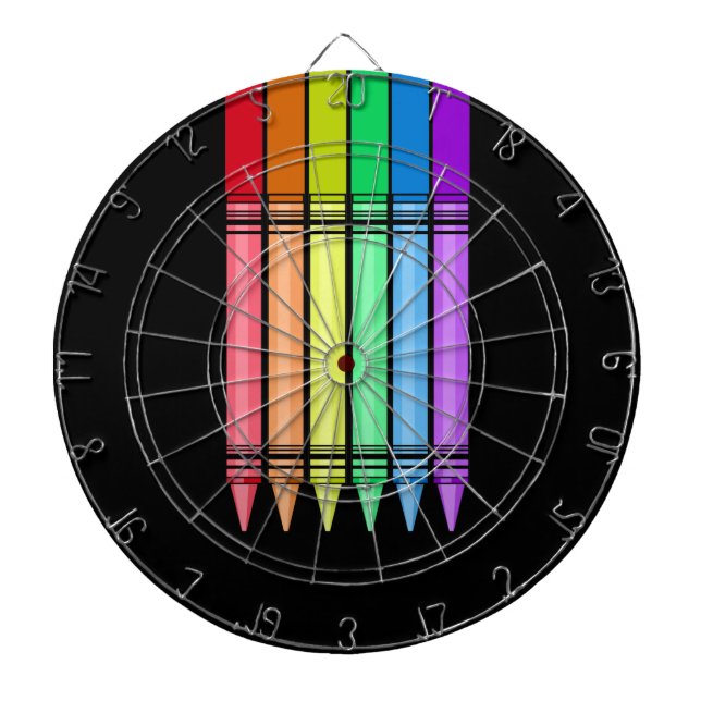 Rainbow Crayon Dartboard (Front)