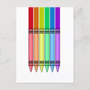 Rainbow Crayon Postcard