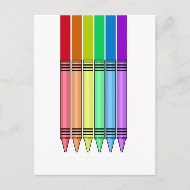 Rainbow Crayon Postcard (Front)
