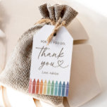 Rainbow Crayon Teacher Appreciate Gift Tag<br><div class="desc">Surprise the teacher in your life with a thoughtful gift tag,  featuring colourful crayons! Personalize the text with the name of your recipient or your child's name.</div>